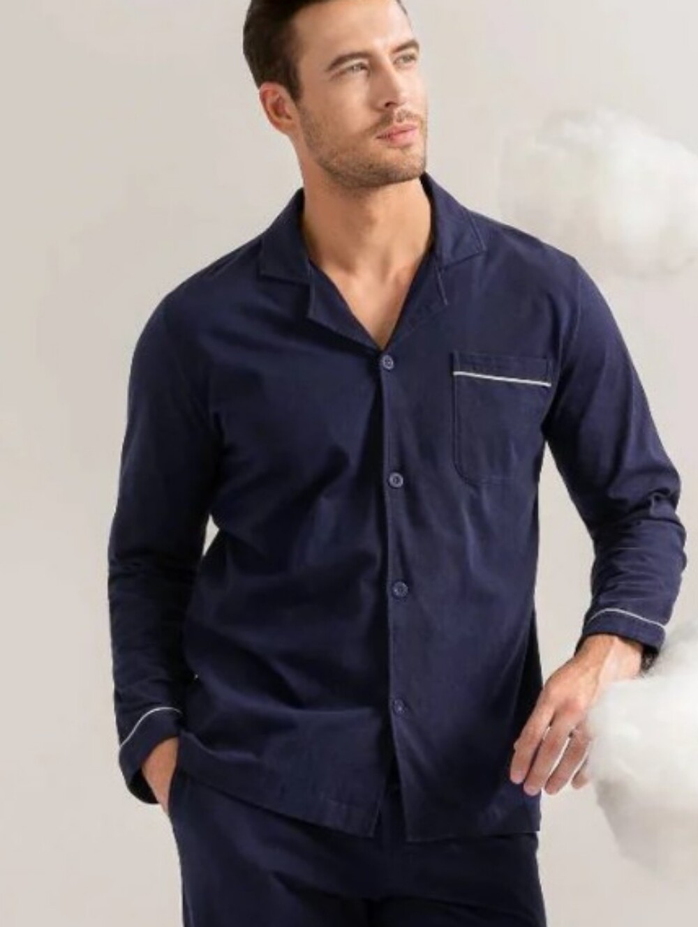 David Archy Men's Cotton Cozy Pajama Top